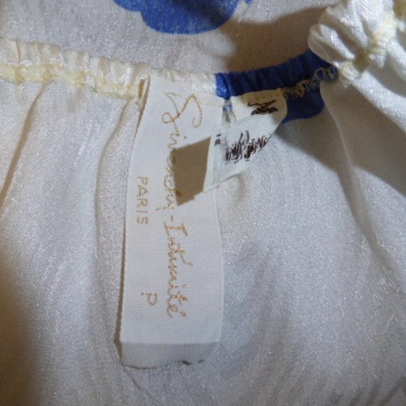 Givenchy NEIMAN MARCUS peignoir robe night gown blue floral slky set S M vintage - Picture 11 of 13